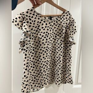 SHEIN Animal Print Ruffle Sleeve Blouse